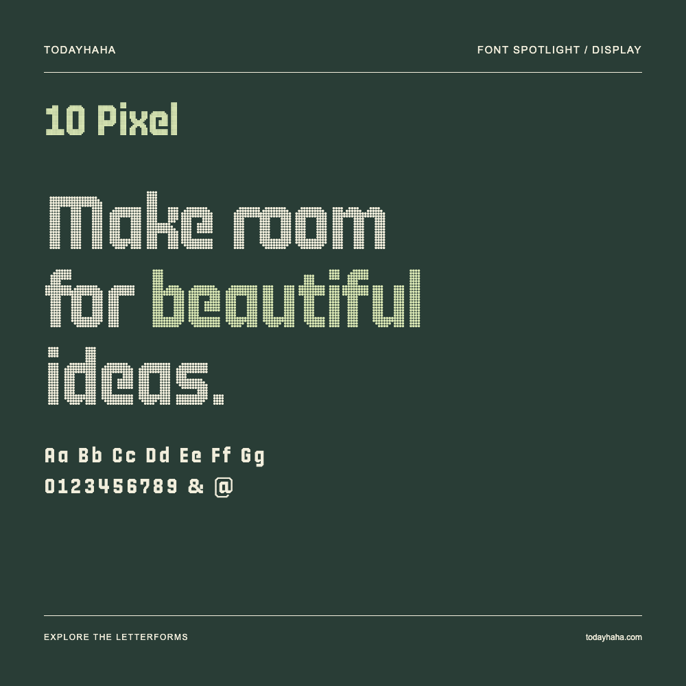 10 Pixel — Typografieposter mit Beispieltext