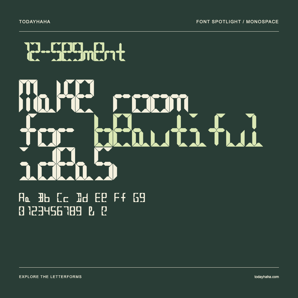 12-Segment — Póster tipográfico con texto de muestra