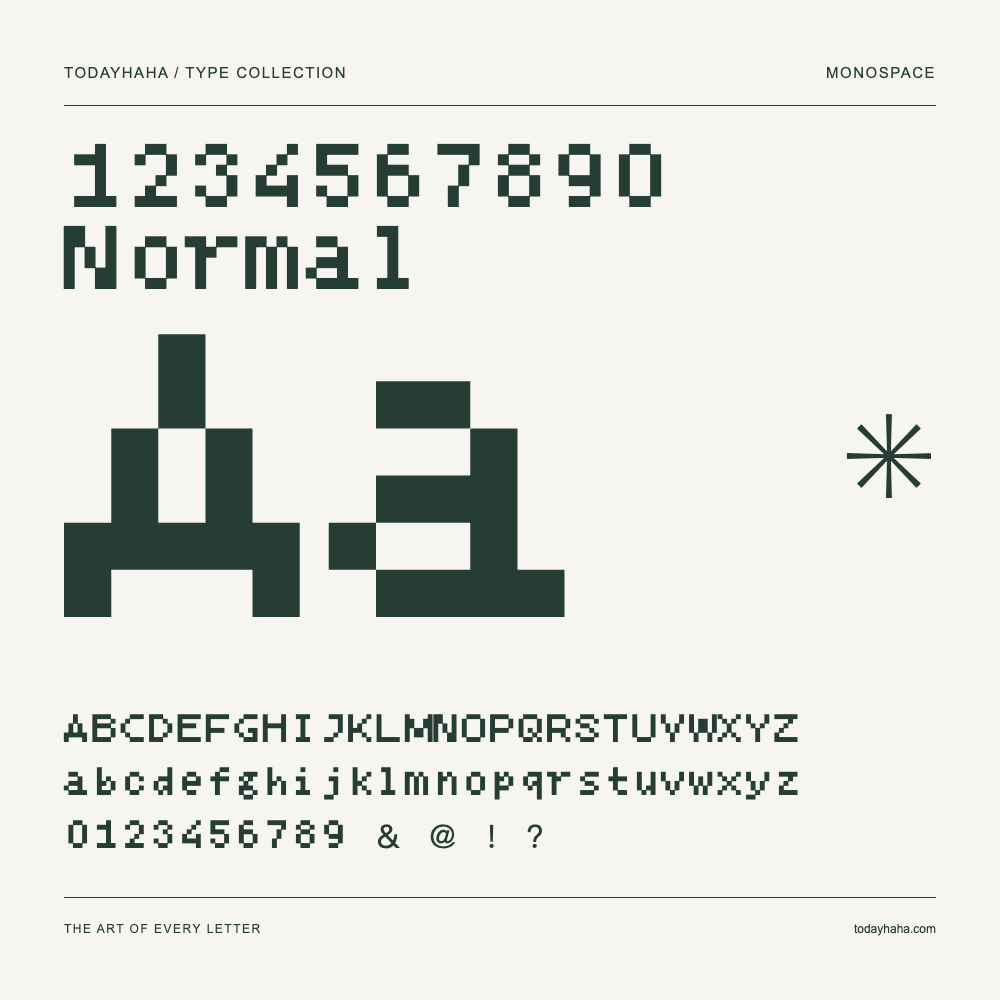 1234567890 Normal — Muestra de mayúsculas, minúsculas y números