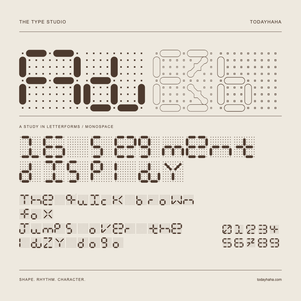 16 segment display — Estudio de letras con una frase y números