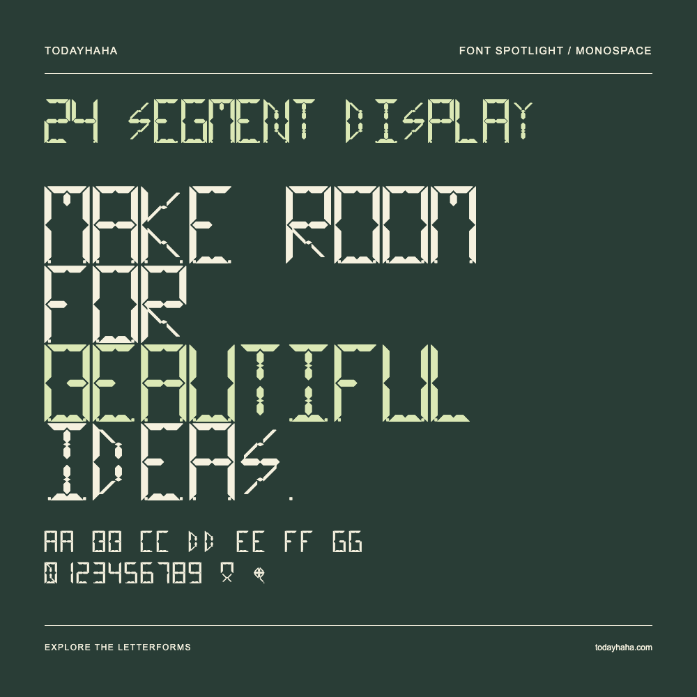 24 segment display — Typography poster with sample text