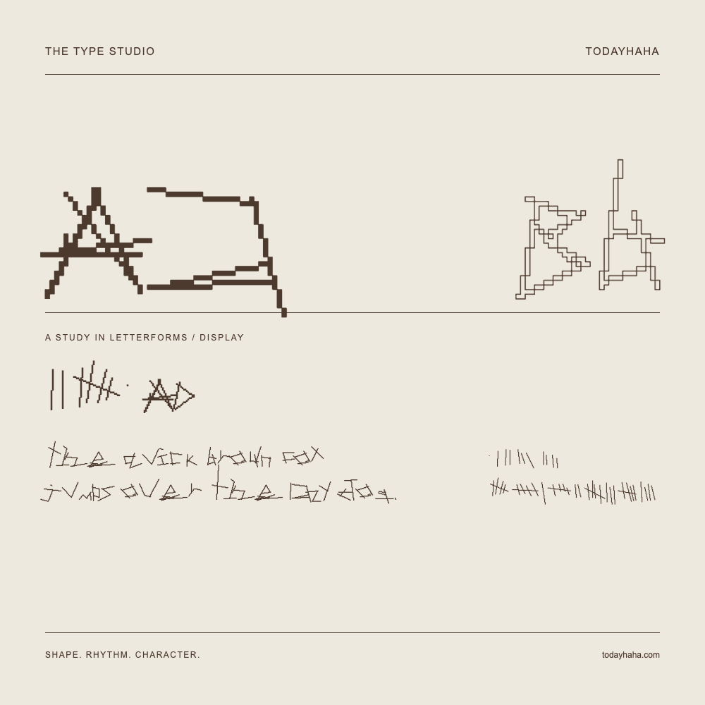 250 AD — Letterform study with sample sentence and numbers