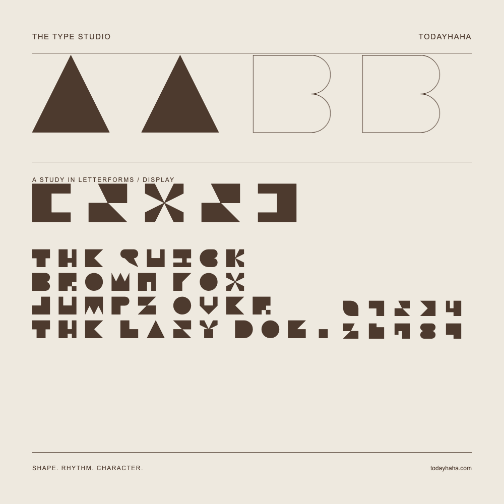 [2x2] — Letterform study with sample sentence and numbers