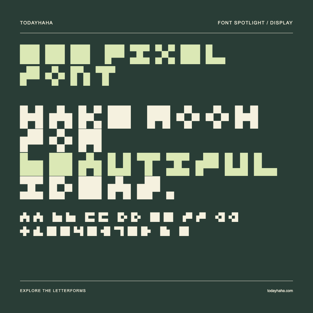 3*3 pixel font — Pôster tipográfico com texto de exemplo