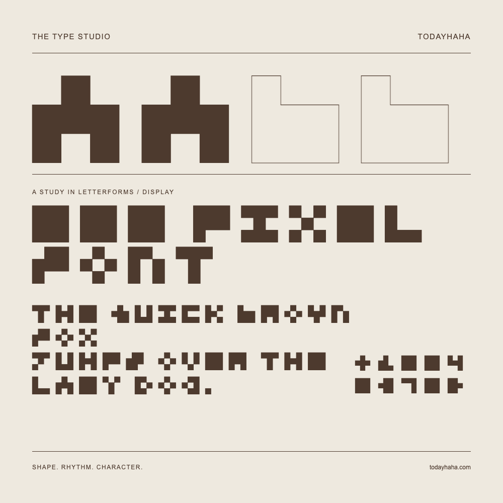 3*3 pixel font — Estudo de letras com frase e números
