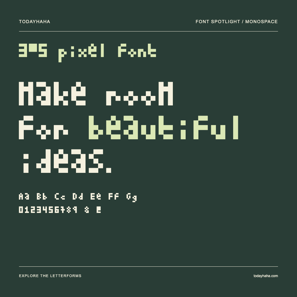 3*5 pixel font — Typografieposter mit Beispieltext