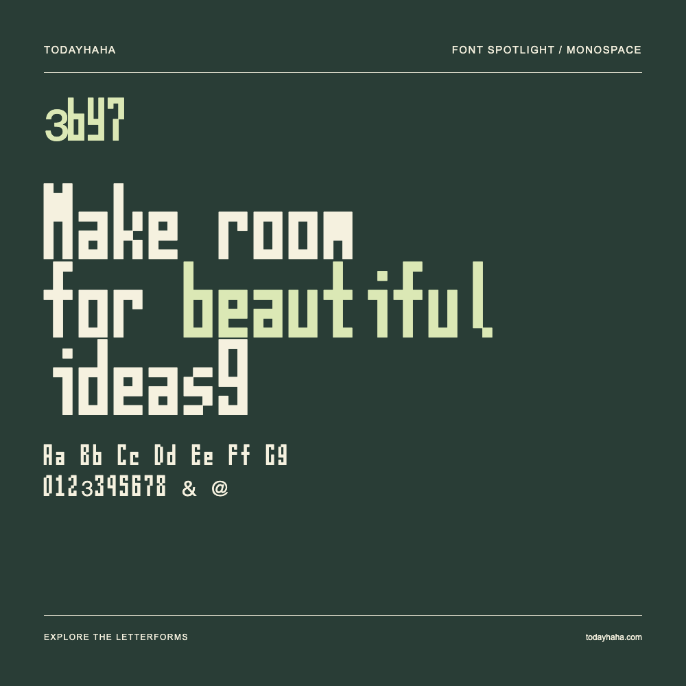 3by8 — Affiche typographique avec exemple de texte