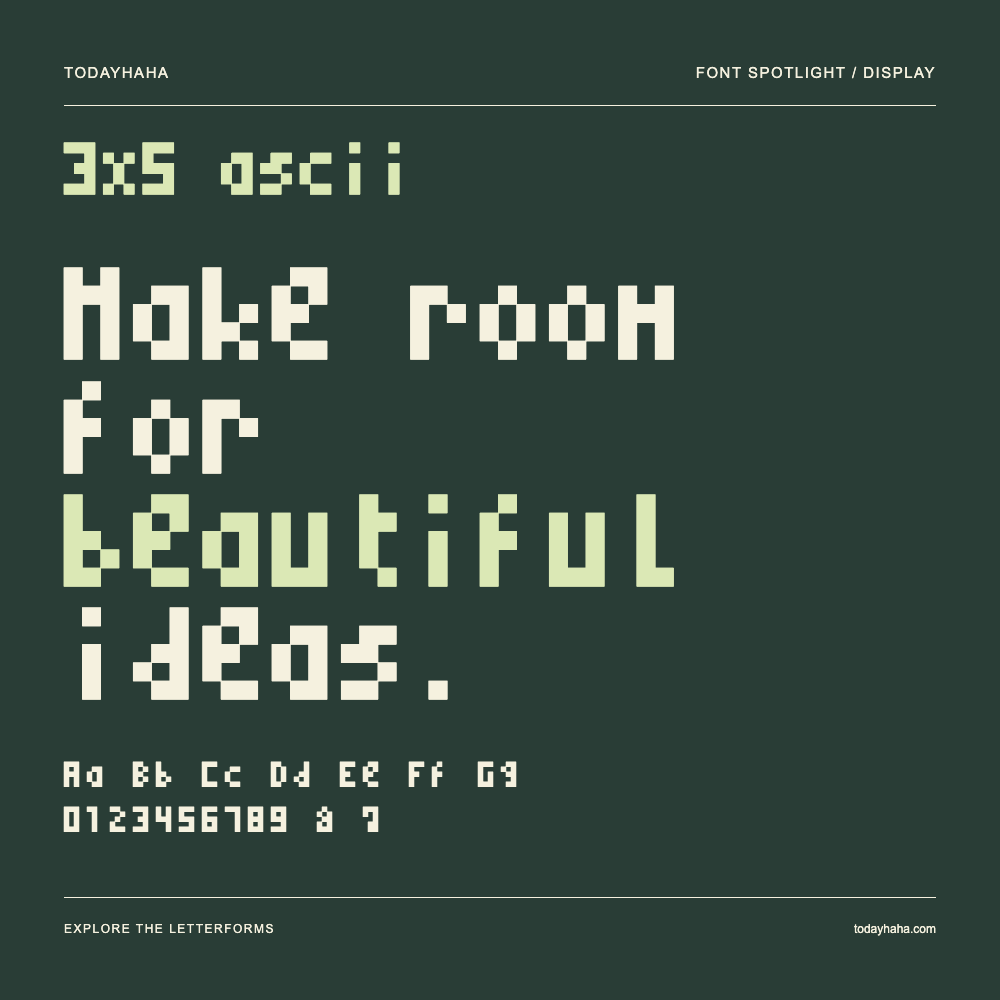 3x5 ascii — Typography poster with sample text
