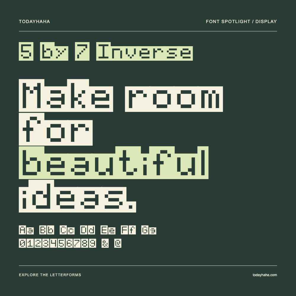 5 by 7 Inverse — Póster tipográfico con texto de muestra