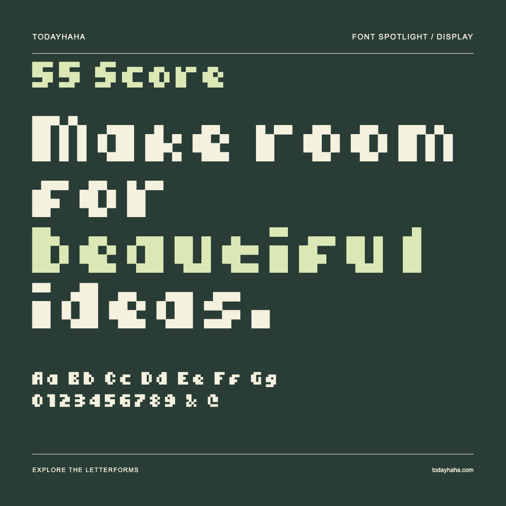 55 Score — Affiche typographique avec exemple de texte