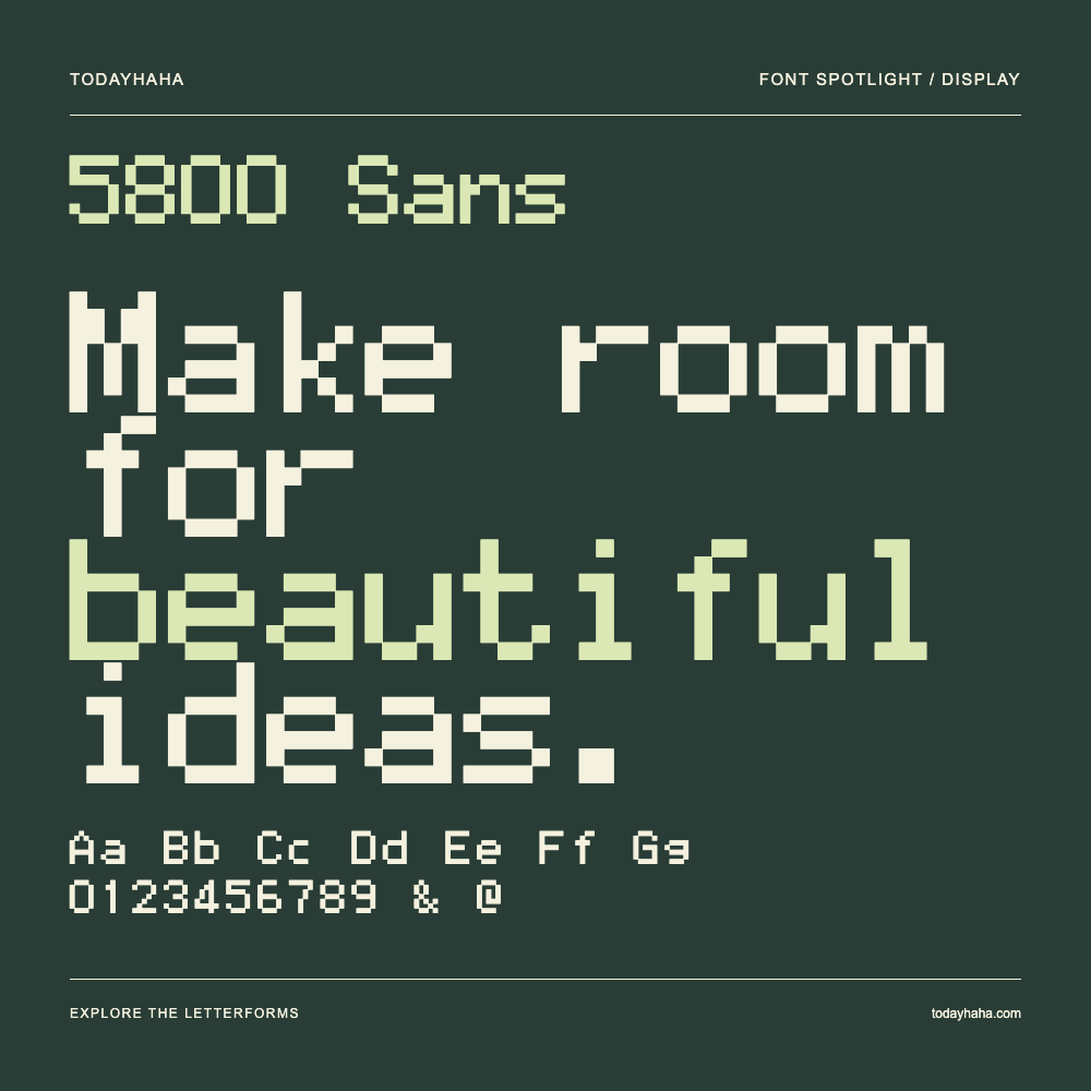 5800 Sans — Typografieposter mit Beispieltext