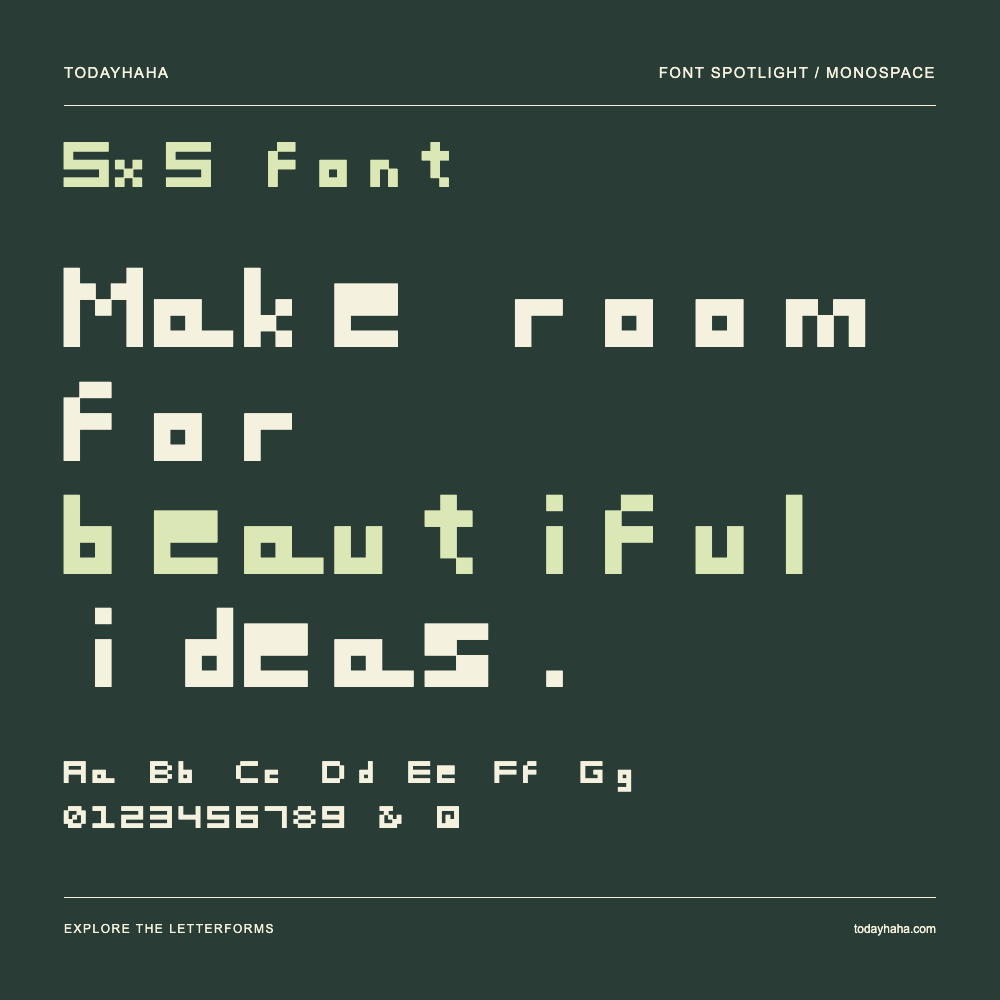 5x5 font — Typography poster with sample text