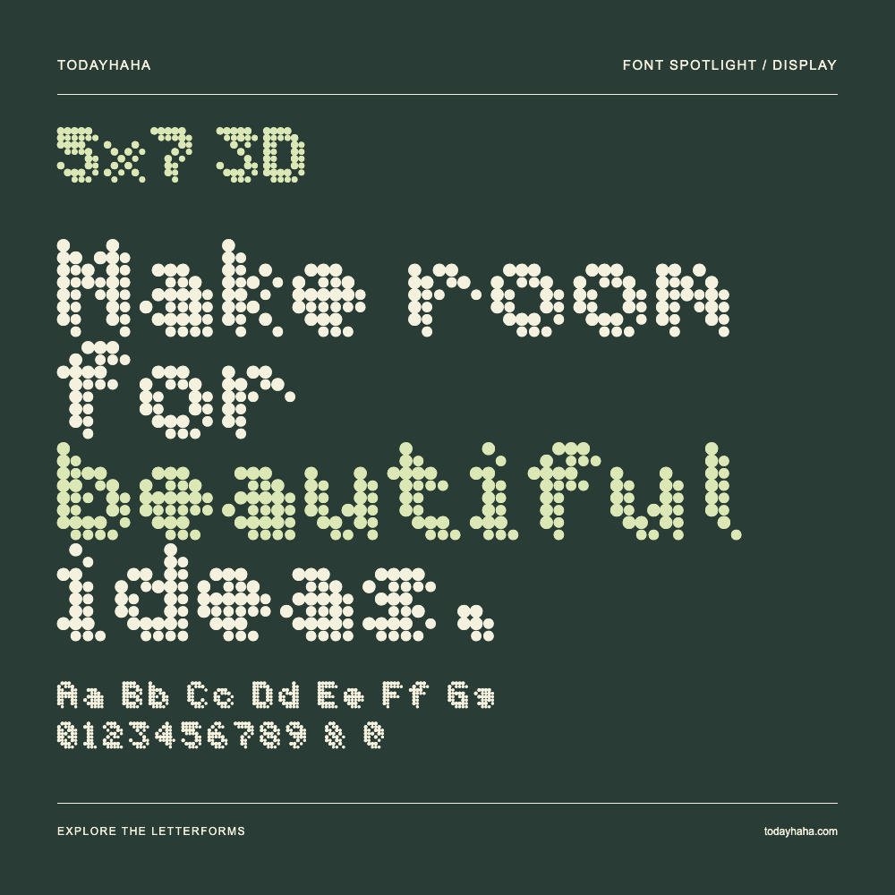 5x7 3D — Poster tipografico con testo di esempio