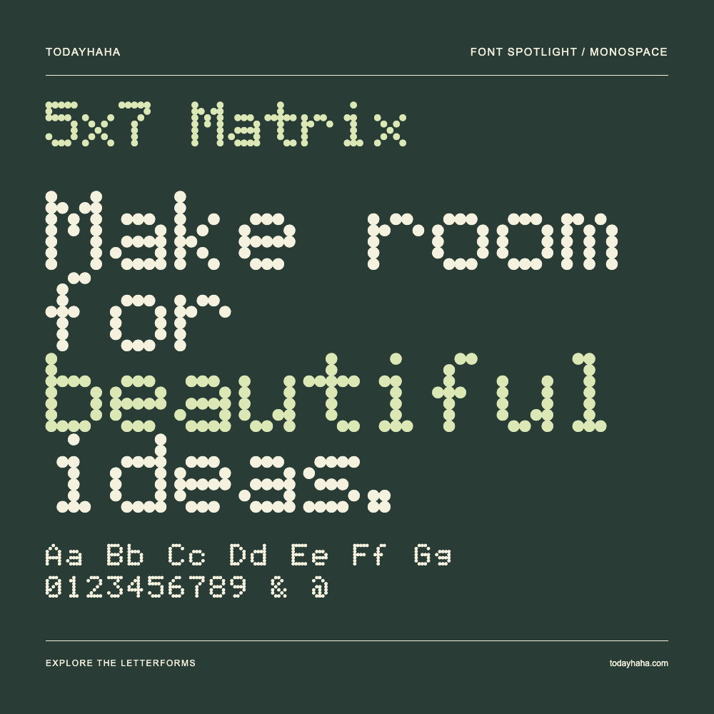 5x7 Matrix — 字体排版海报：示例文字