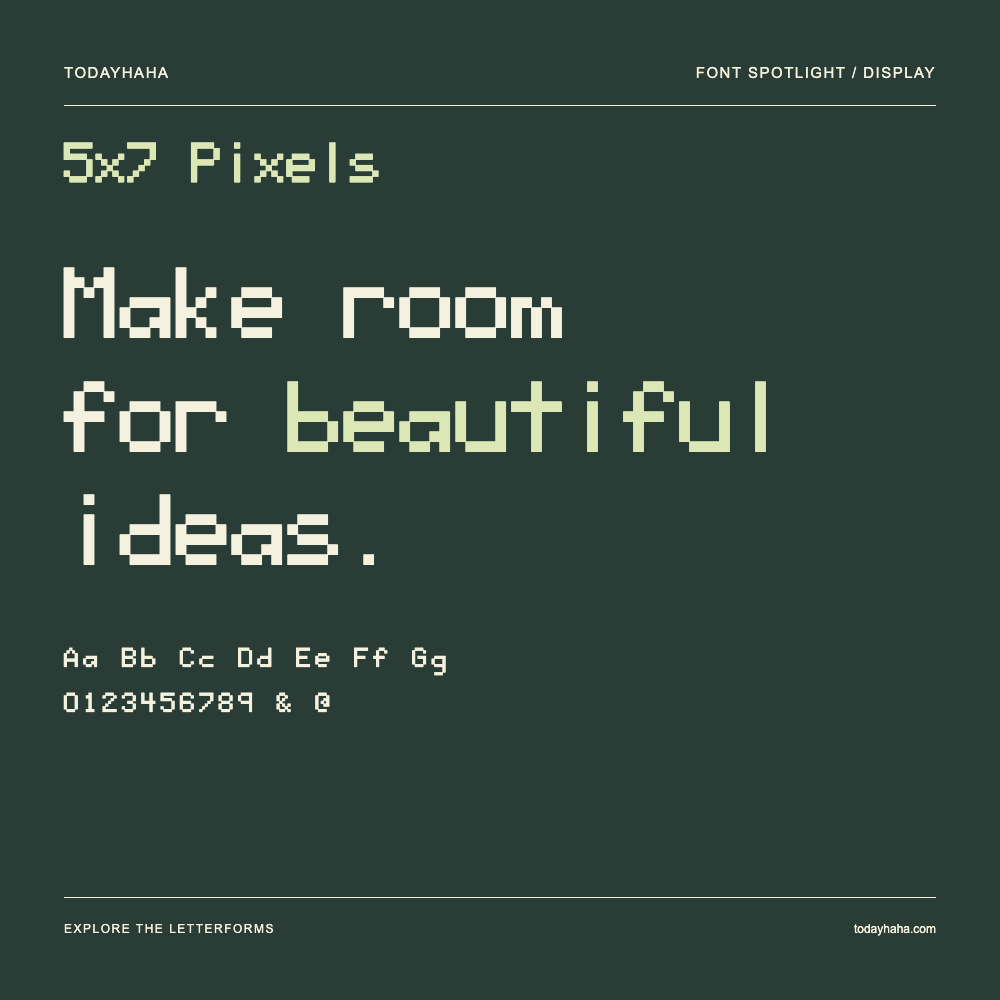 5x7 Pixels — Typography poster with sample text