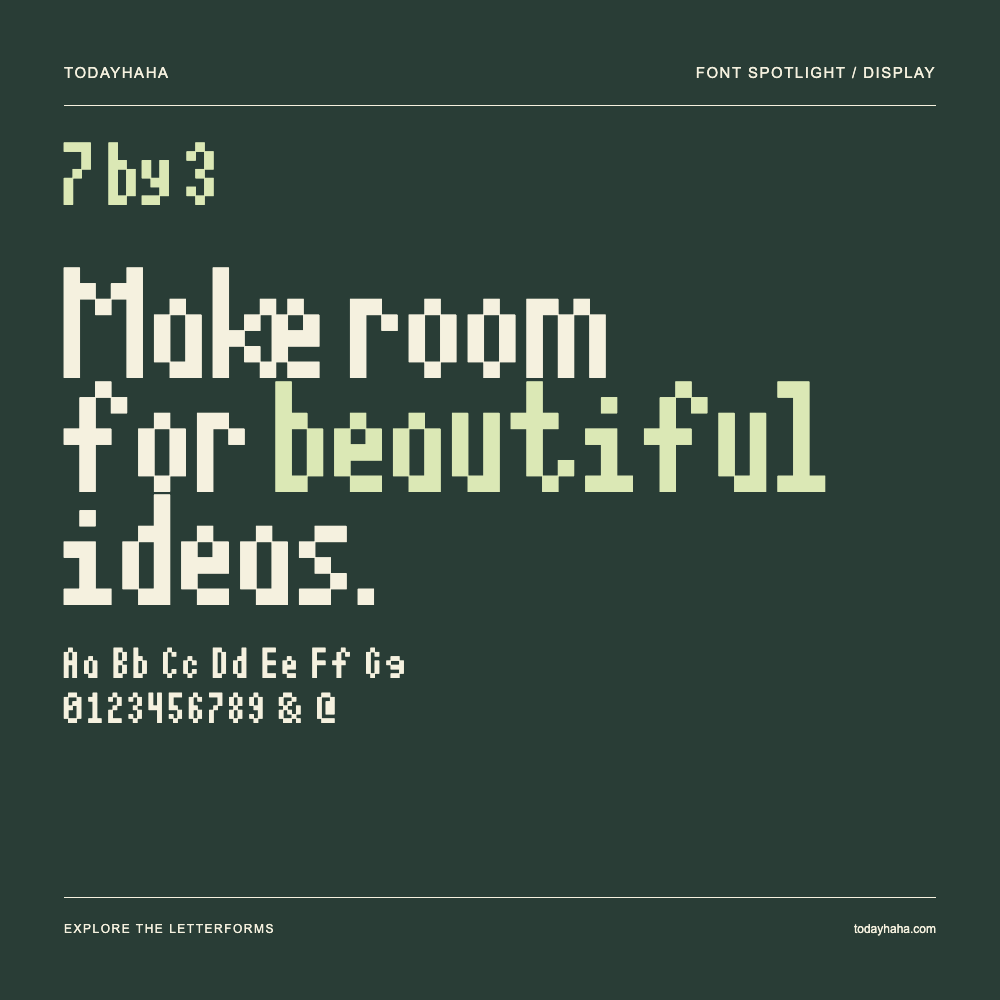 7 by 3 — Typografieposter mit Beispieltext
