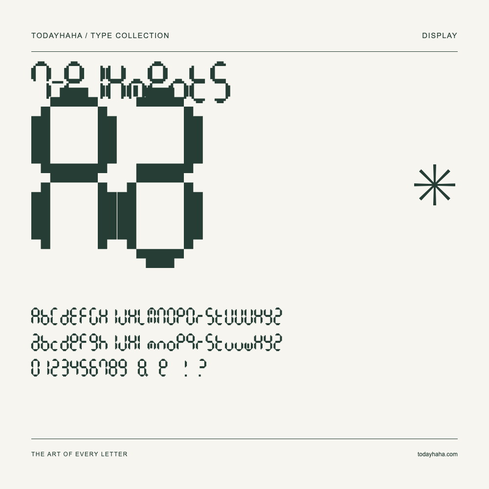 7-Pixments — Amostra com letras maiúsculas, minúsculas e números