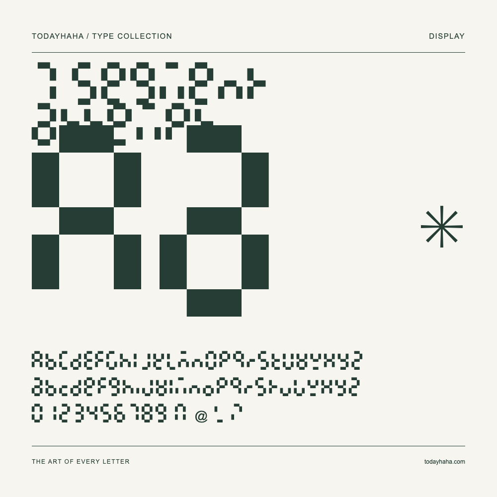 7 Segment attempt — Spécimen avec majuscules, minuscules et chiffres