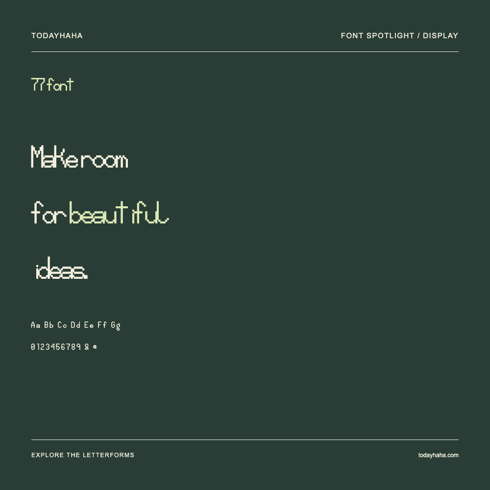 77 font — Póster tipográfico con texto de muestra
