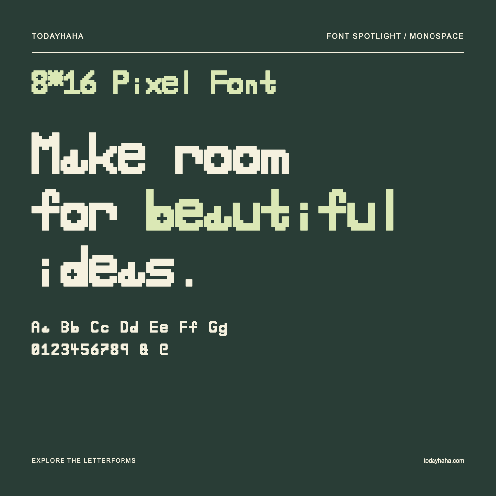 8*16 Pixel Font — Typografieposter mit Beispieltext