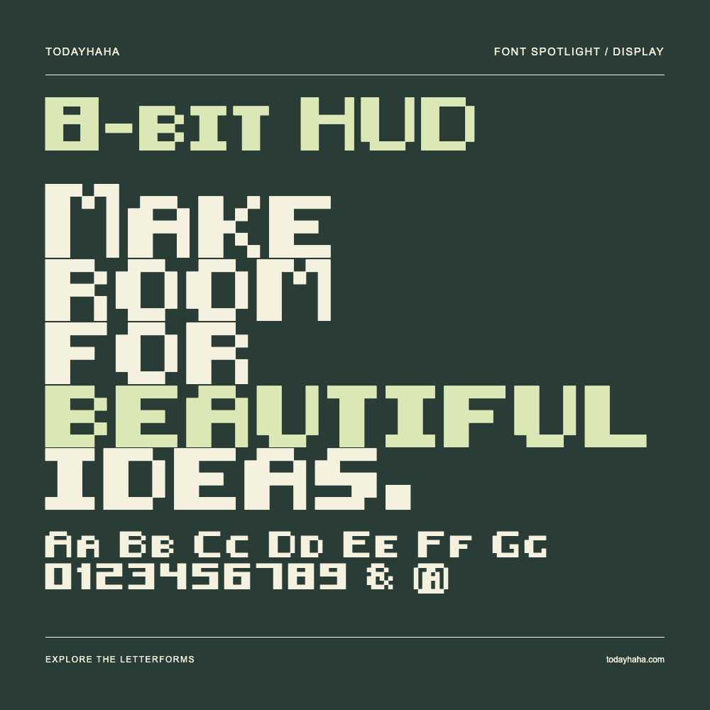8-bit HUD — Typografieposter mit Beispieltext