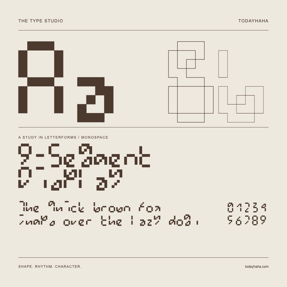 9-Segment Display — 字形展示：示例句子与数字