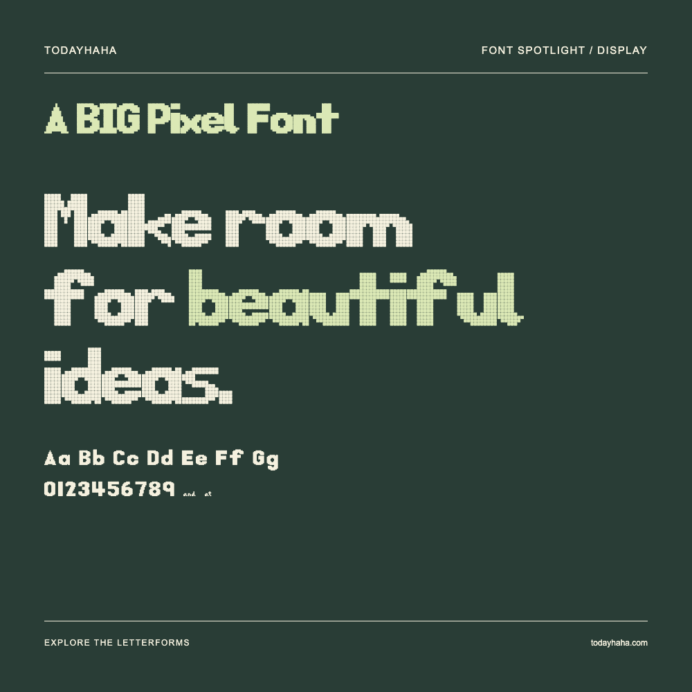 A BIG Pixel Font — Typografieposter mit Beispieltext