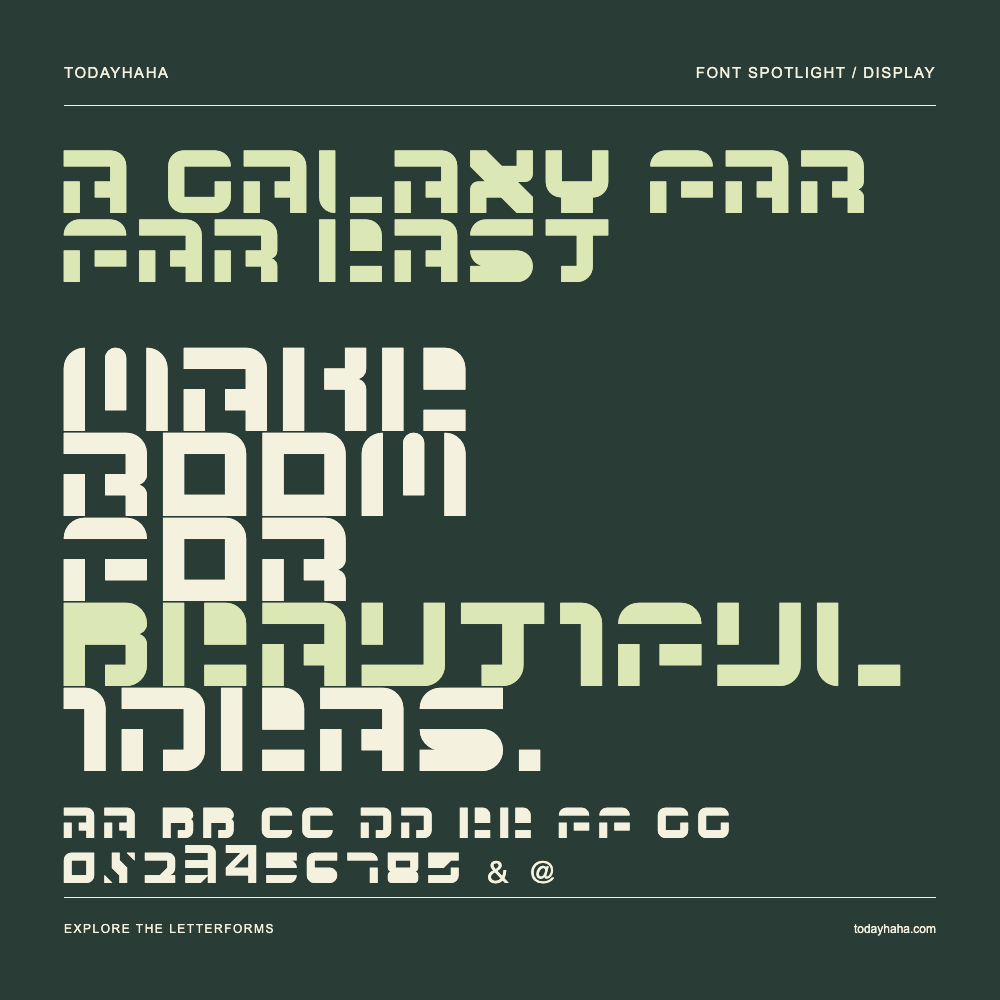 A Galaxy Far Far East — Typography poster with sample text