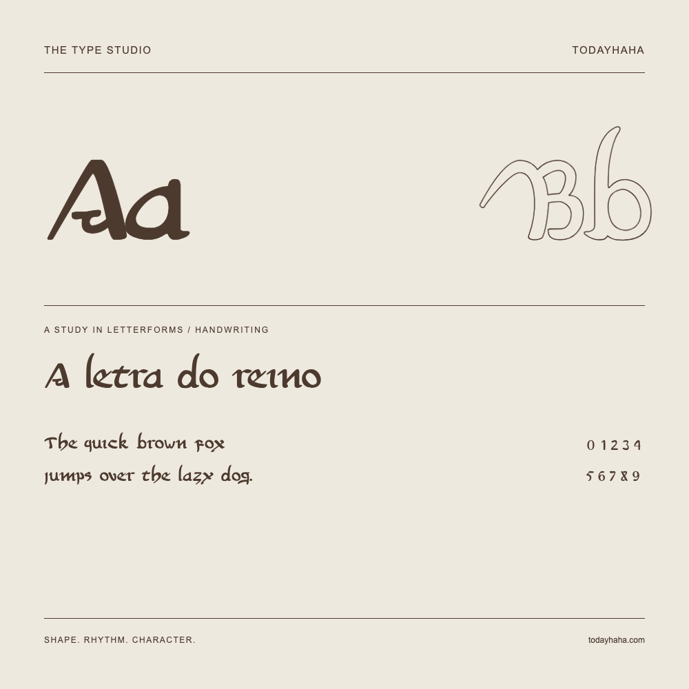 A letra do reino — Studio delle lettere con frase e numeri