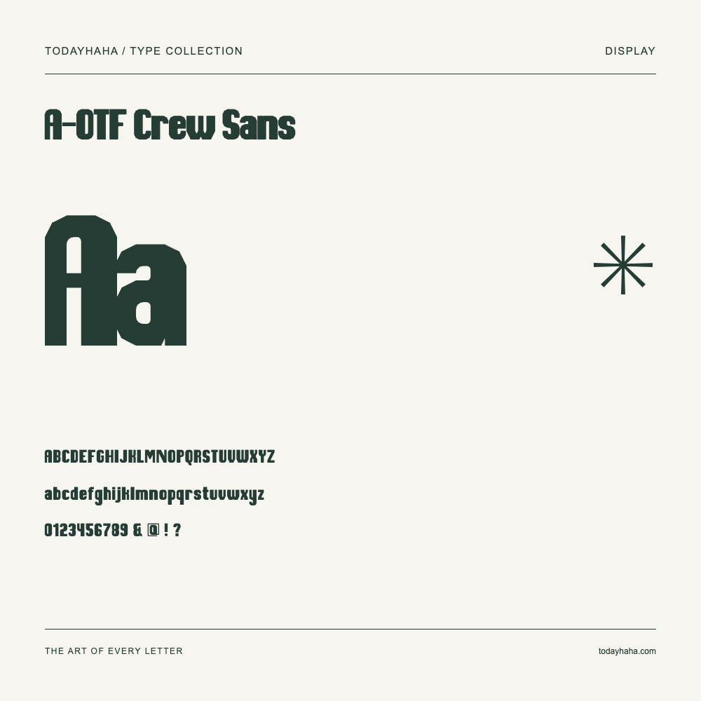 A-OTF Crew Sans — Font specimen with uppercase and lowercase letters and numbers