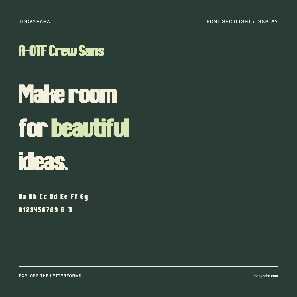 A-OTF Crew Sans — Typography poster with sample text