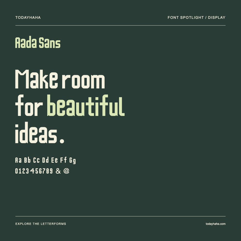 Aada Sans — Typografieposter mit Beispieltext