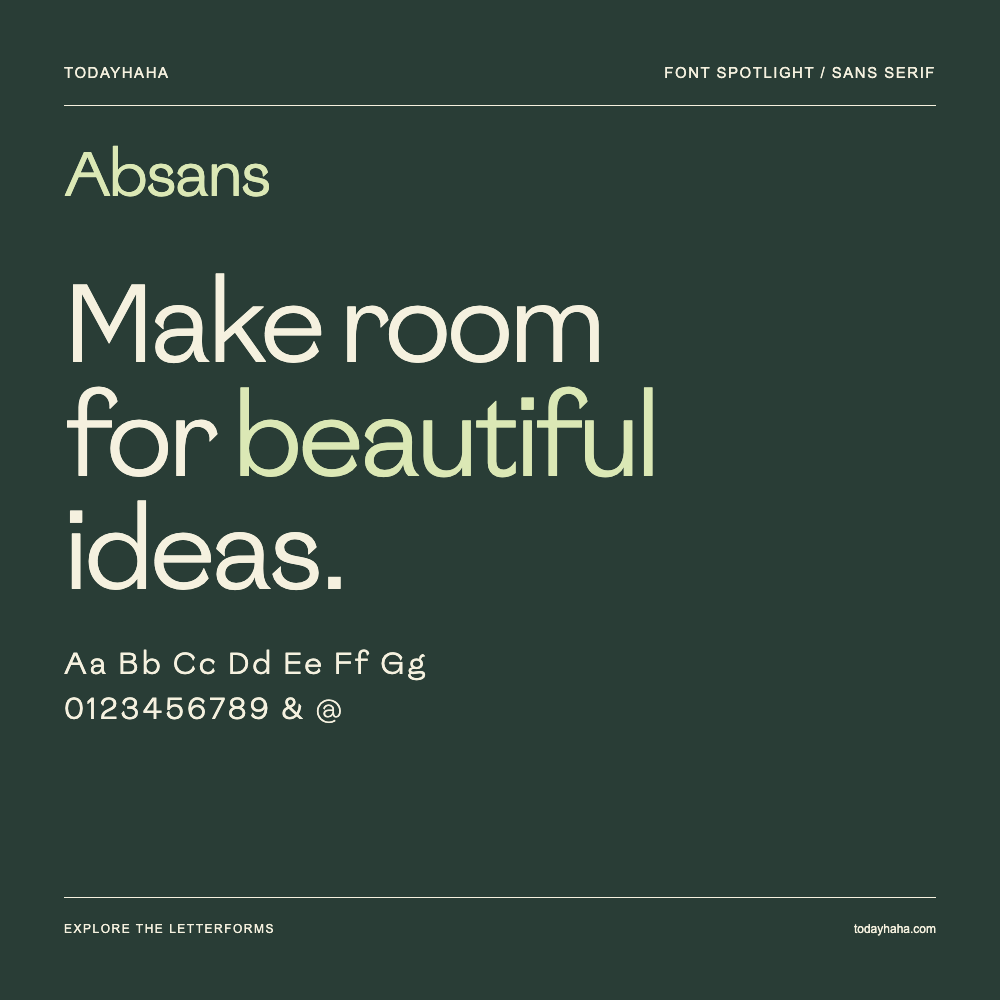 Absans — 字体排版海报：示例文字