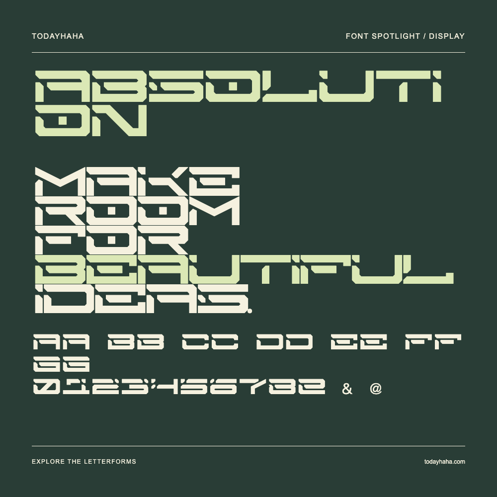 Absolution — Typography poster with sample text