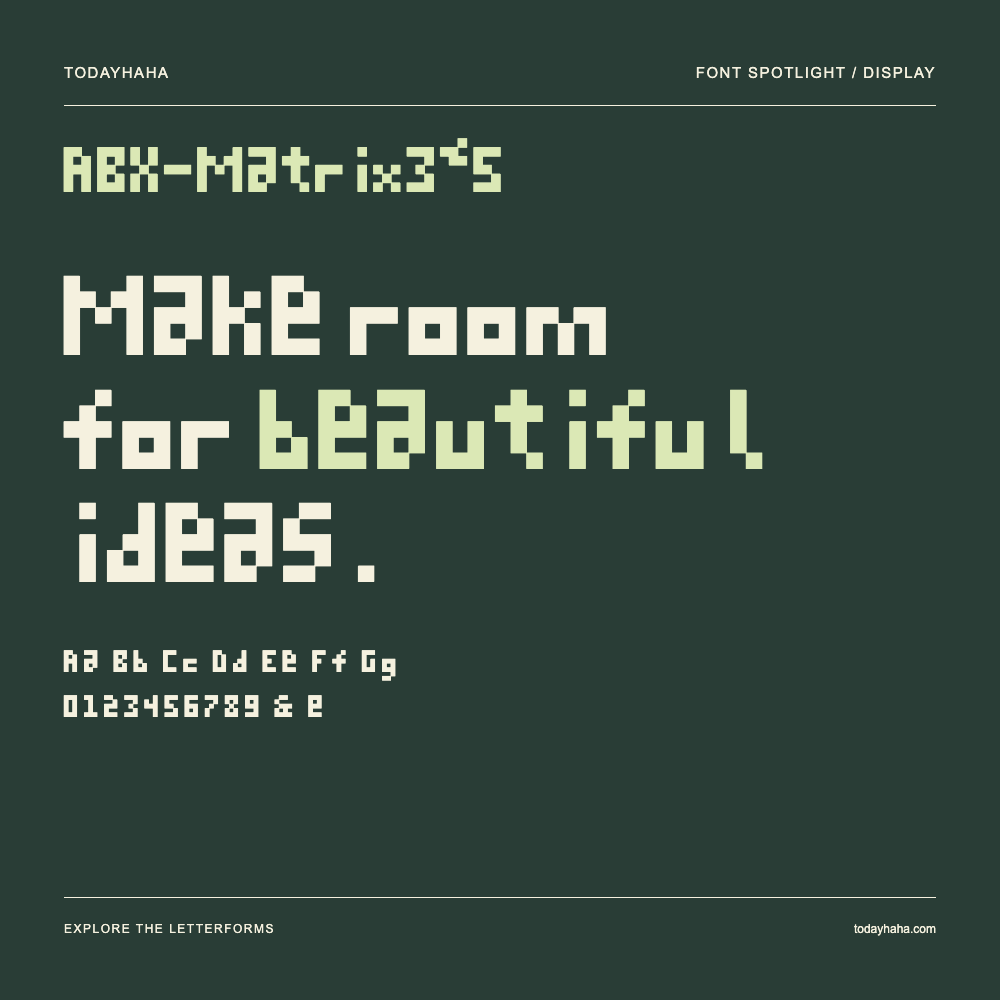 ABX-Matrix3*5 — Typografieposter mit Beispieltext