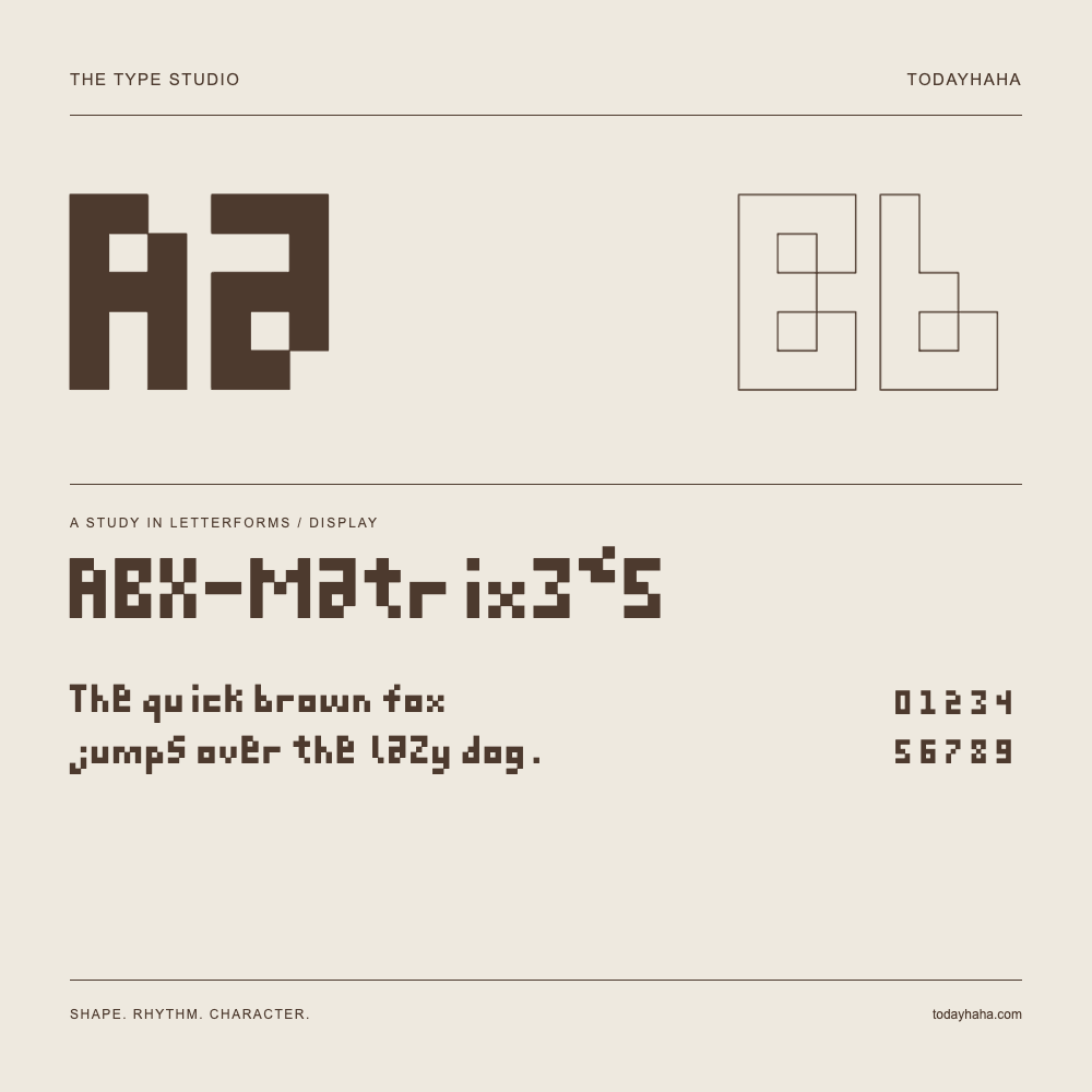 ABX-Matrix3*5 — Buchstabenstudie mit Beispielsatz und Ziffern