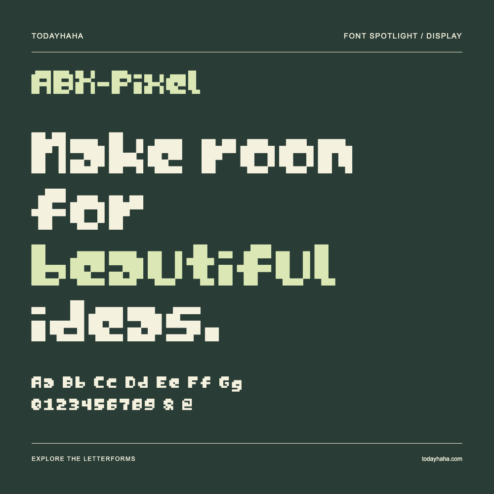 ABX-Pixel — 字体排版海报：示例文字