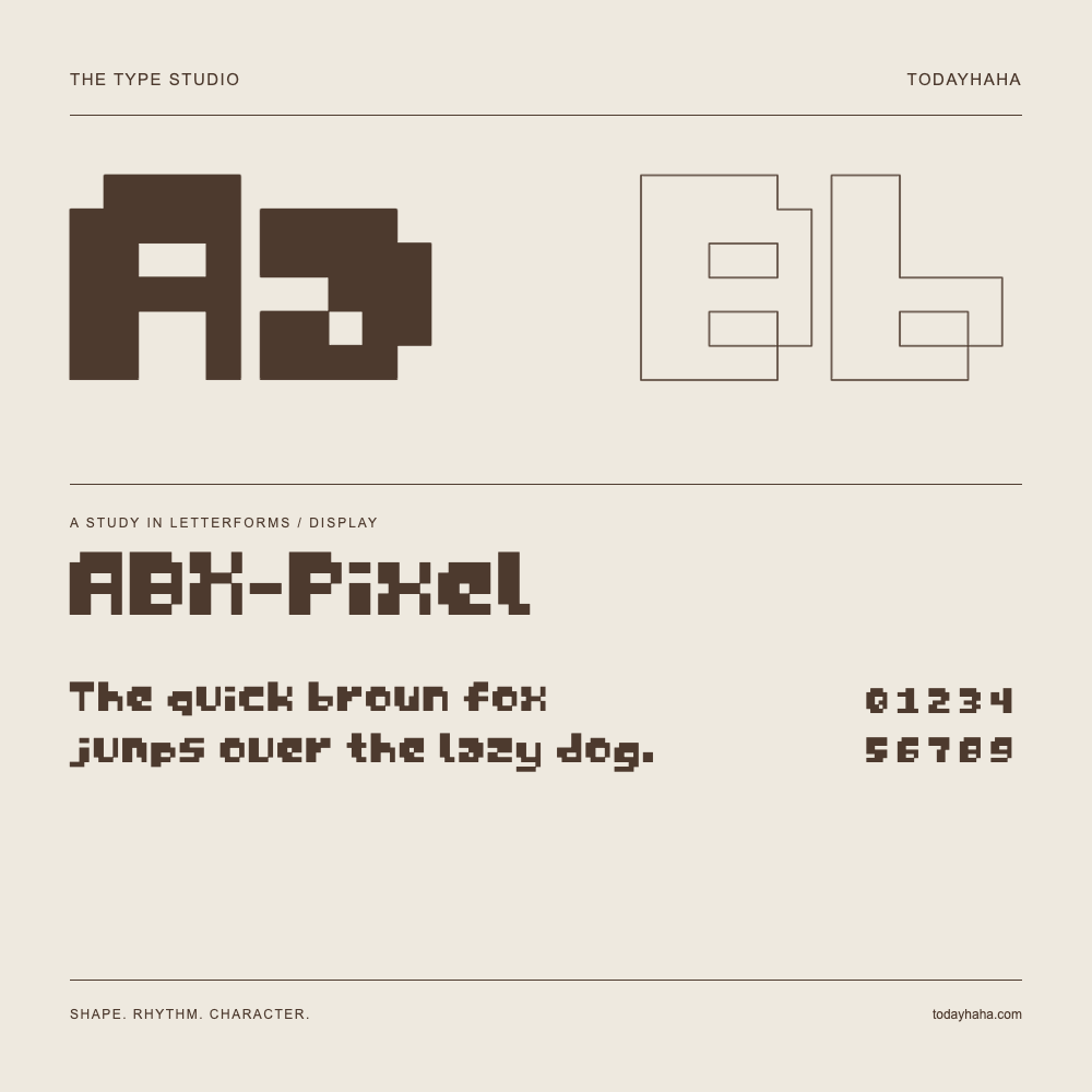 ABX-Pixel — 字形展示：示例句子与数字