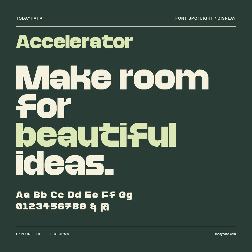 Accelerator — Typography poster with sample text