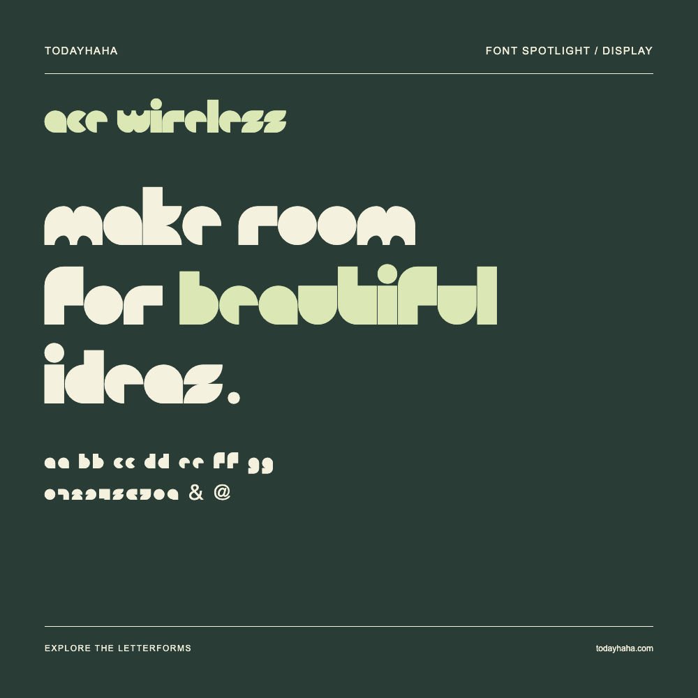 ace wireless — Typografieposter mit Beispieltext