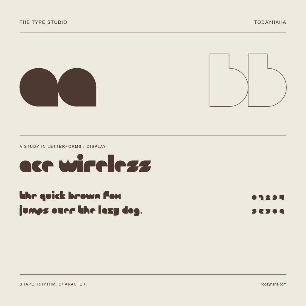 ace wireless — Buchstabenstudie mit Beispielsatz und Ziffern
