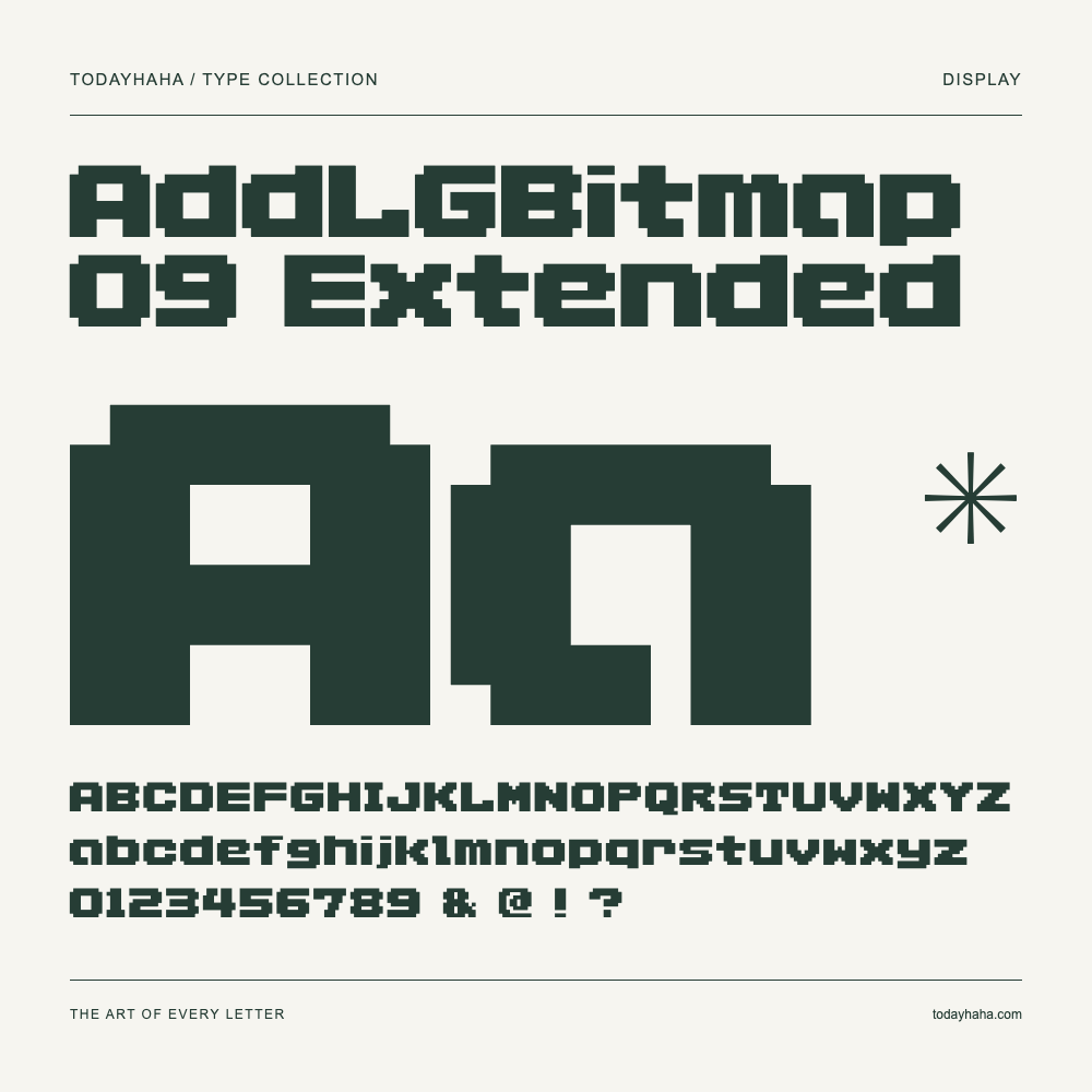 AddLGBitmap09 Extended — Muestra de mayúsculas, minúsculas y números
