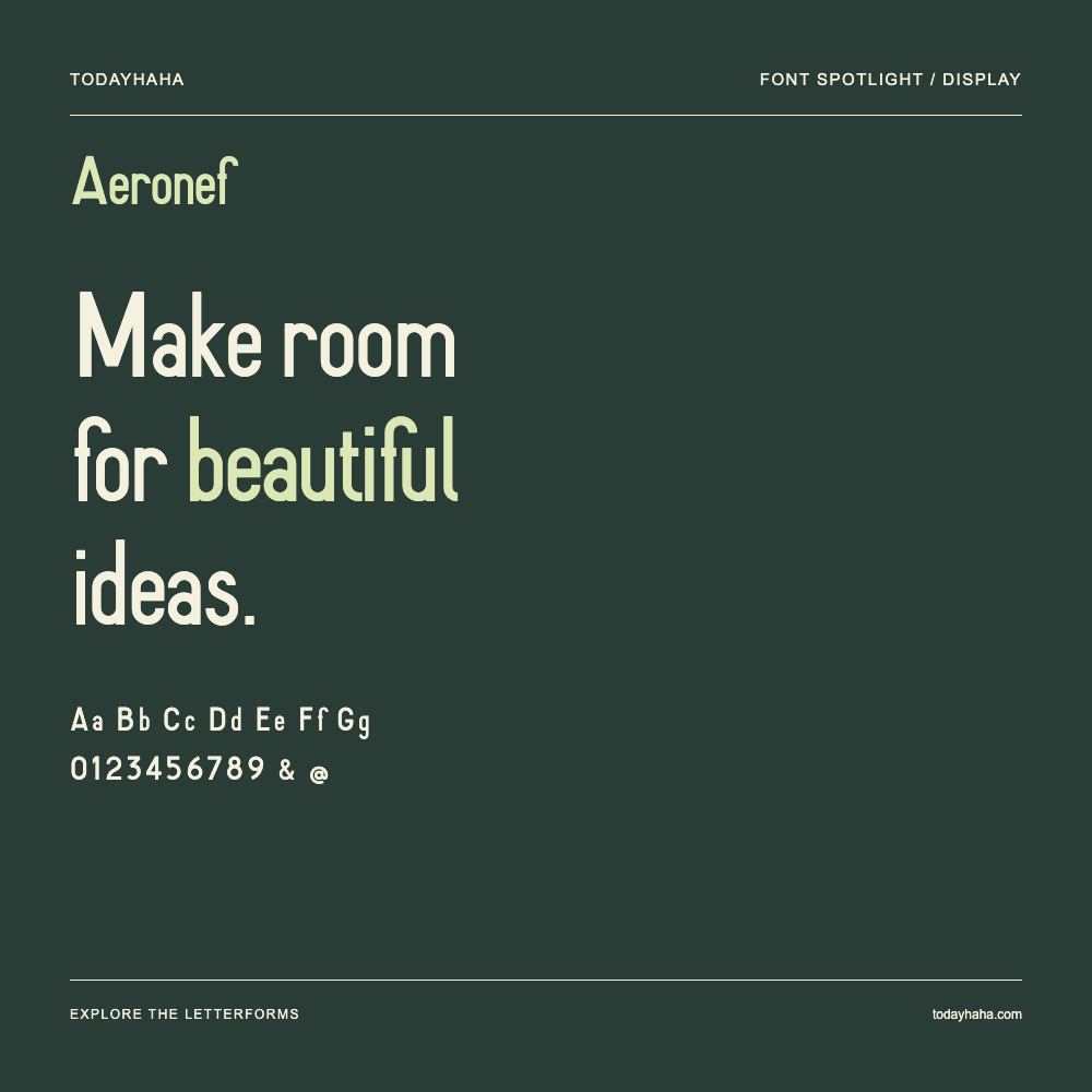 Aeronef — Typography poster with sample text