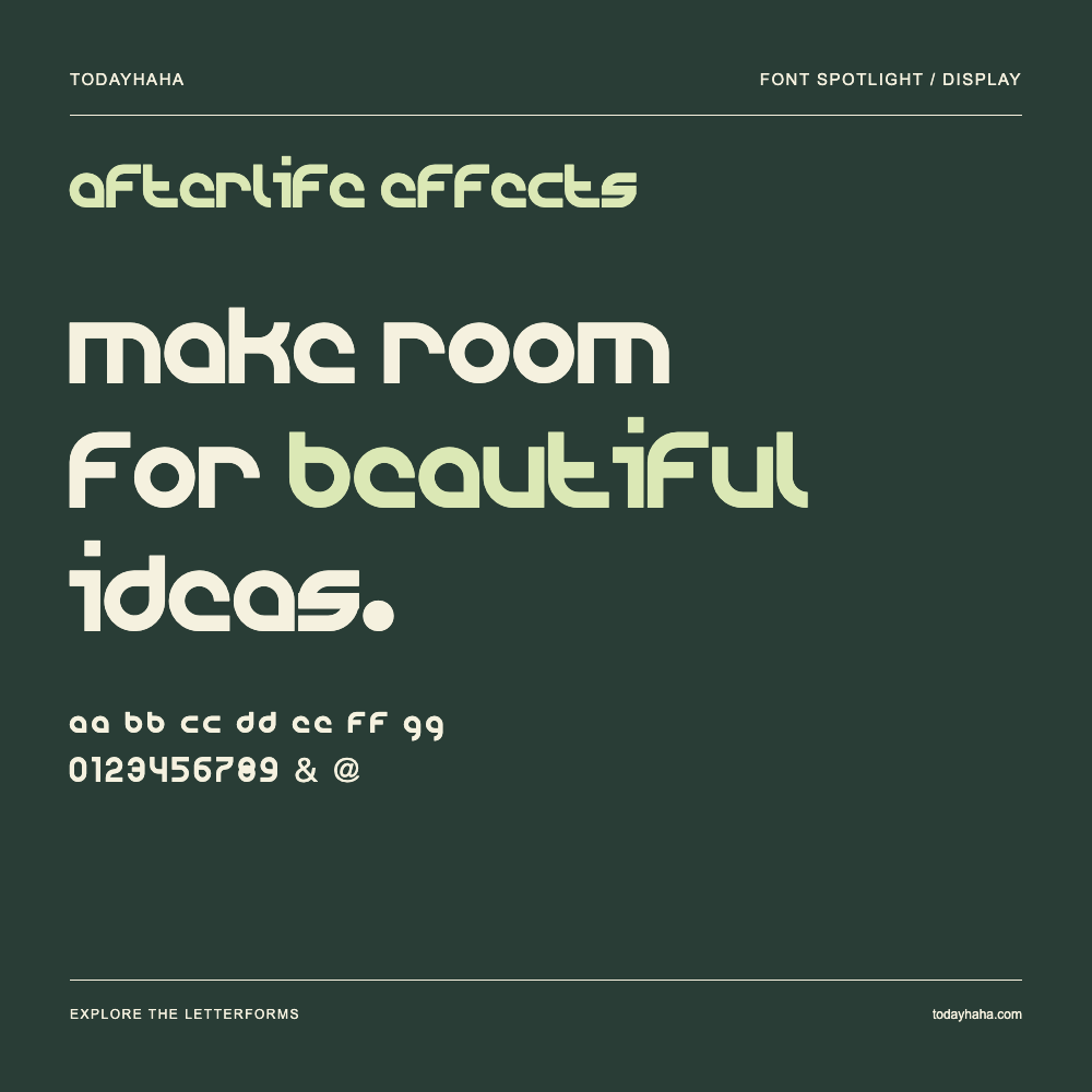 Afterlife Effects — Affiche typographique avec exemple de texte