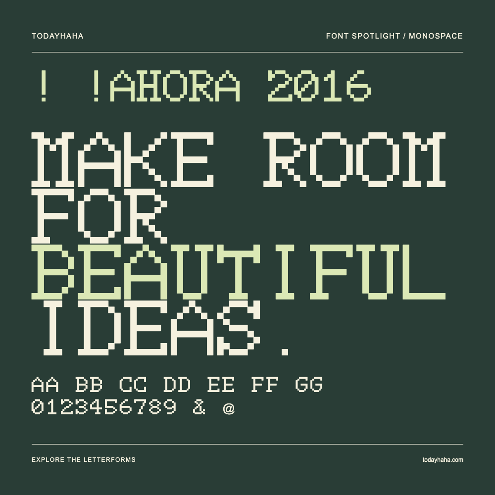 ! !AHORA 2016 — Póster tipográfico con texto de muestra