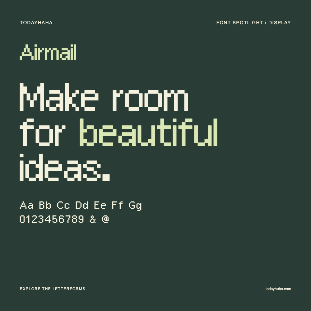 Airmail — Póster tipográfico con texto de muestra