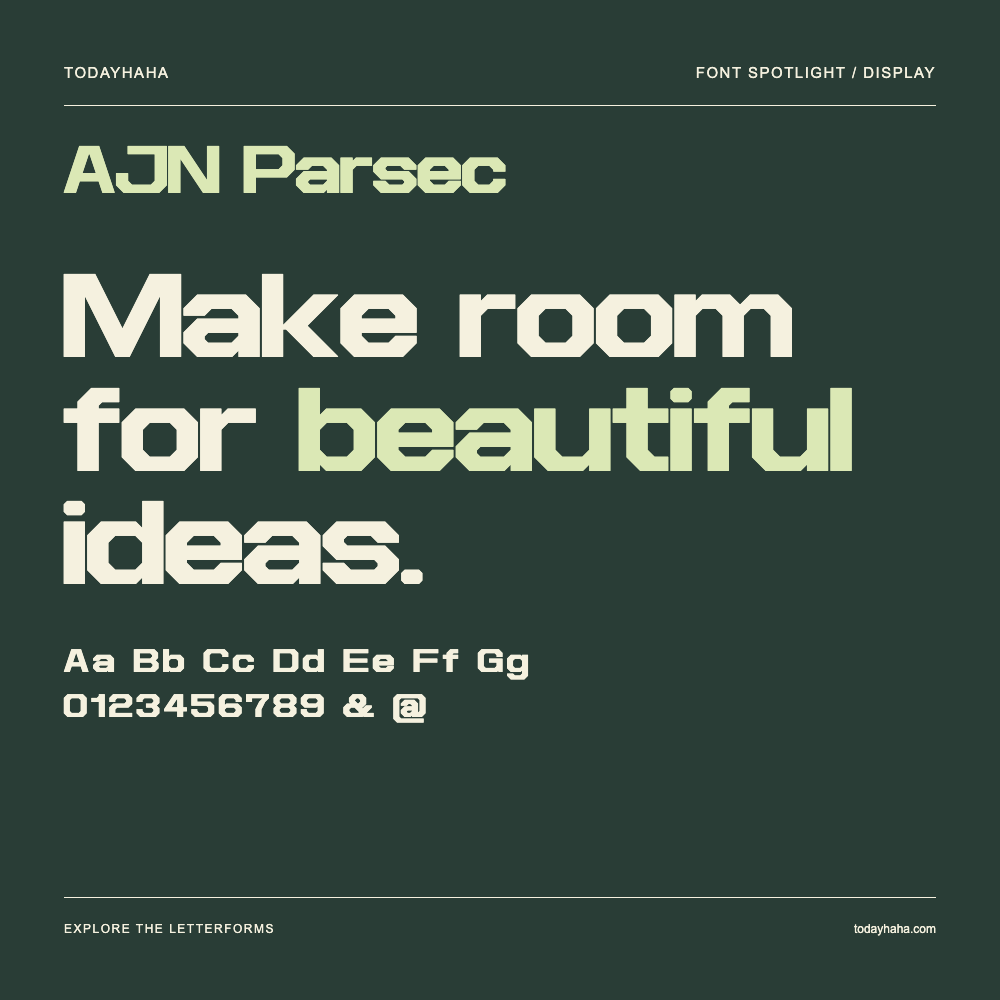 AJN Parsec — Typografieposter mit Beispieltext