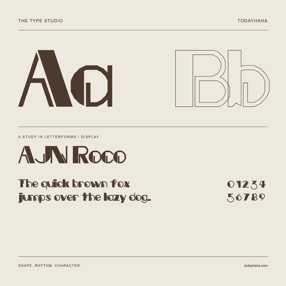 AJN Roco — Estudio de letras con una frase y números