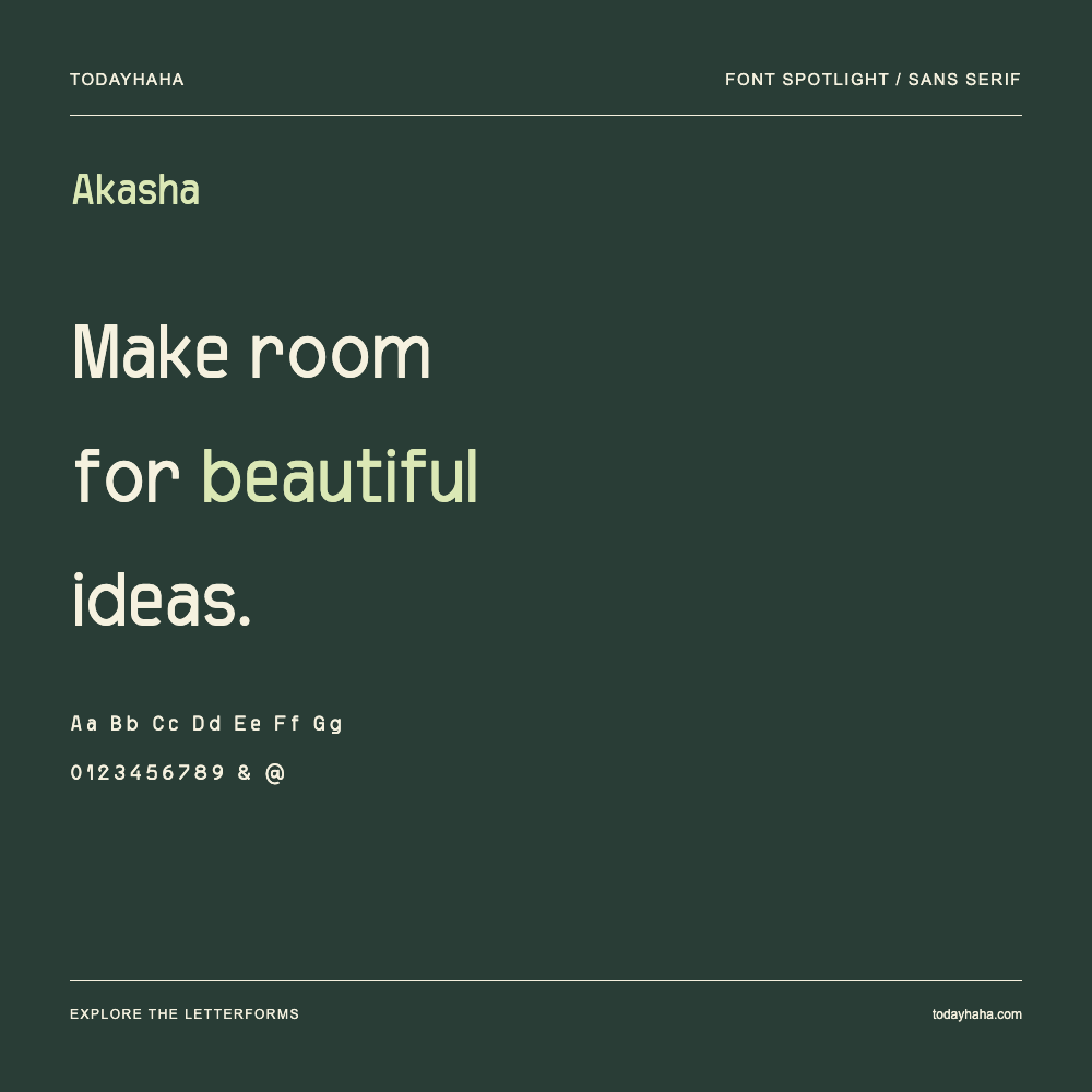 Akasha — Póster tipográfico con texto de muestra