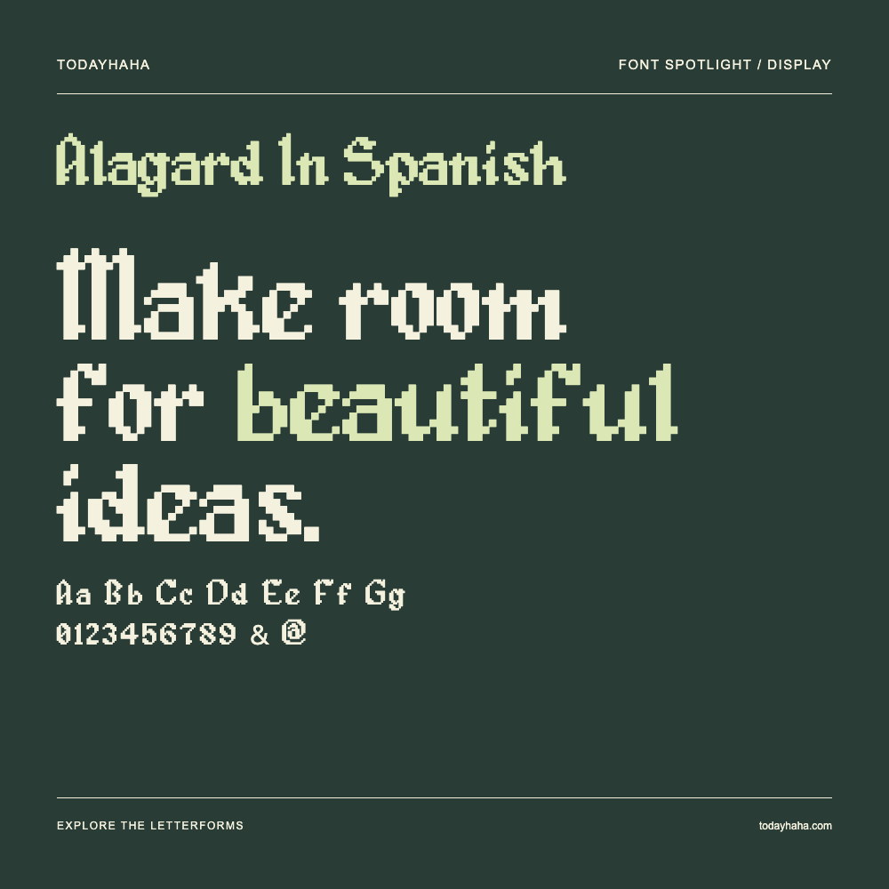 Alagard In Spanish — Affiche typographique avec exemple de texte